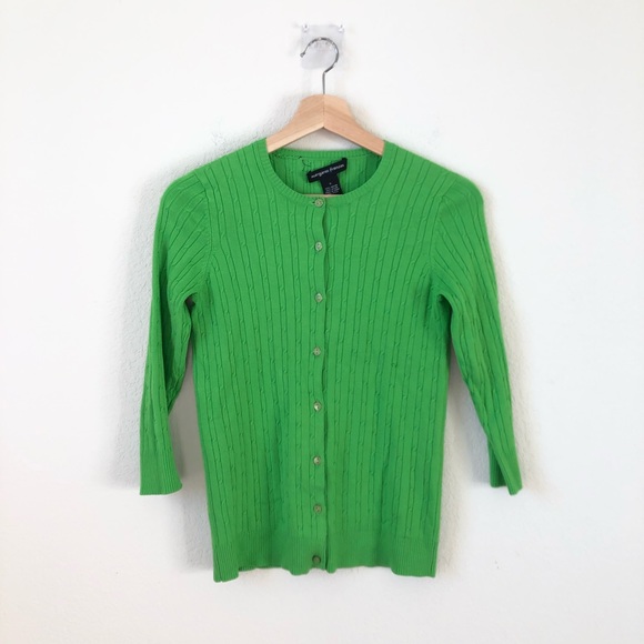 Margaret Frances Sweaters - Margaret Frances Kelly Green Button Up Cardigan Sweater